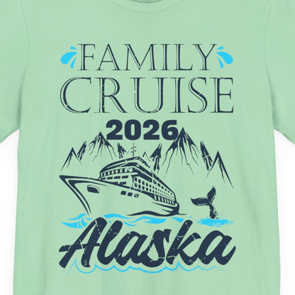 Alaska Family Cruise Shirt Premium T-Shirt – Mint – Alaska Cruise Shirts Close Up