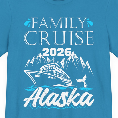 Alaska Family Cruise Shirt Premium T-Shirt – Aqua – Alaska Cruise Shirts Close Up
