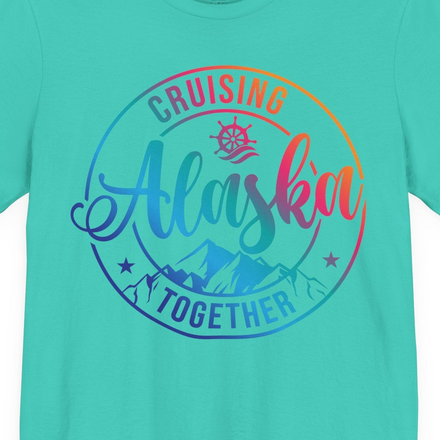 Cruising Alaska Together Shirt Premium T-Shirt – Teal – Alaska Cruise Shirts Close Up