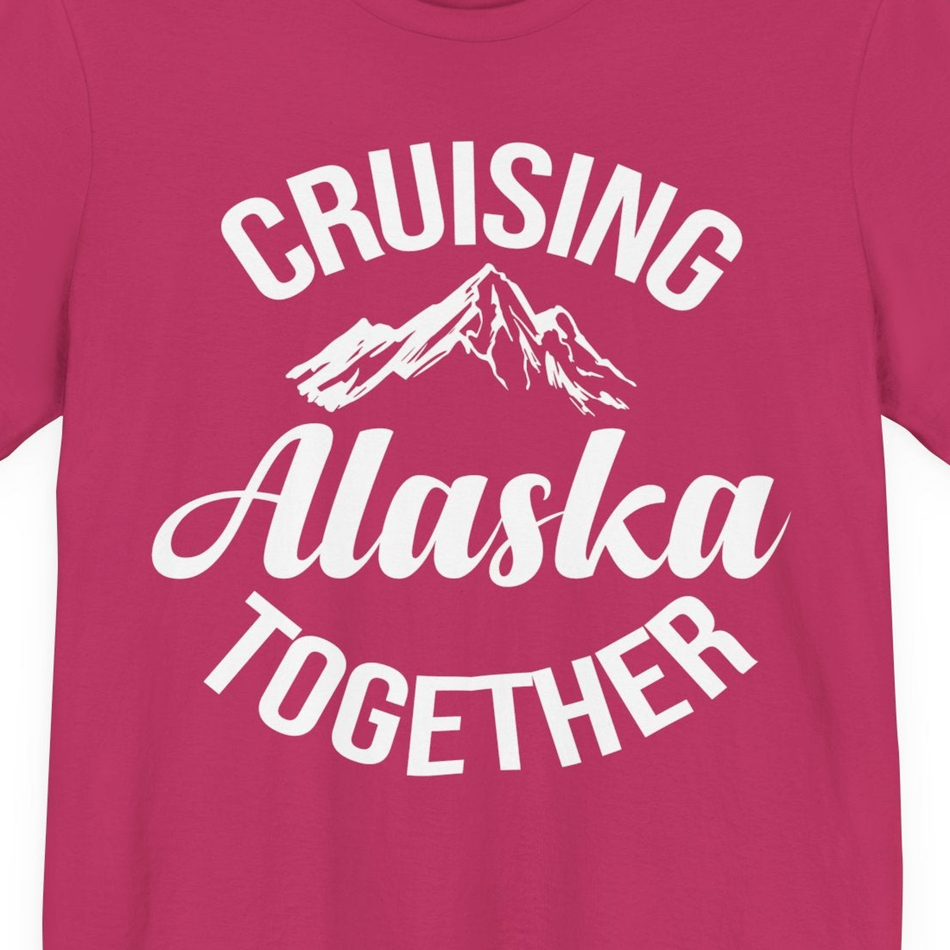 Cruising Alaska Together Mountain Adventure Travel Couples Shirt — Premium Tee Premium T-Shirt – Berry – Alaska Cruise Shirts Close Up