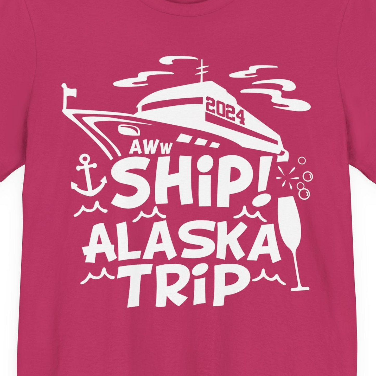 Aww Ship Alaska Cruise Shirt Premium T-Shirt – Berry – Alaska Cruise Shirts Close Up