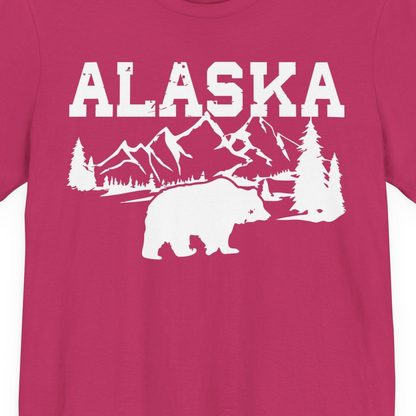 Alaska Bear Shirt Premium T-Shirt – Berry – Alaska Cruise Shirts Close Up