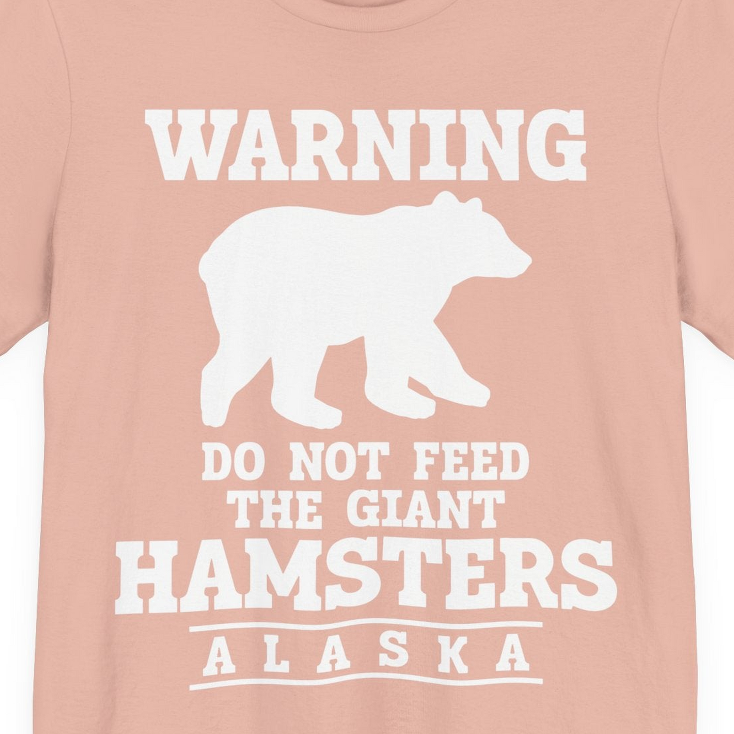 Funny Alaska Bear Warning Shirt Premium T-Shirt – Peach – Alaska Cruise Shirts Close Up