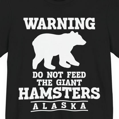Funny Alaska Bear Warning Shirt Premium T-Shirt – Black – Alaska Cruise Shirts Close Up