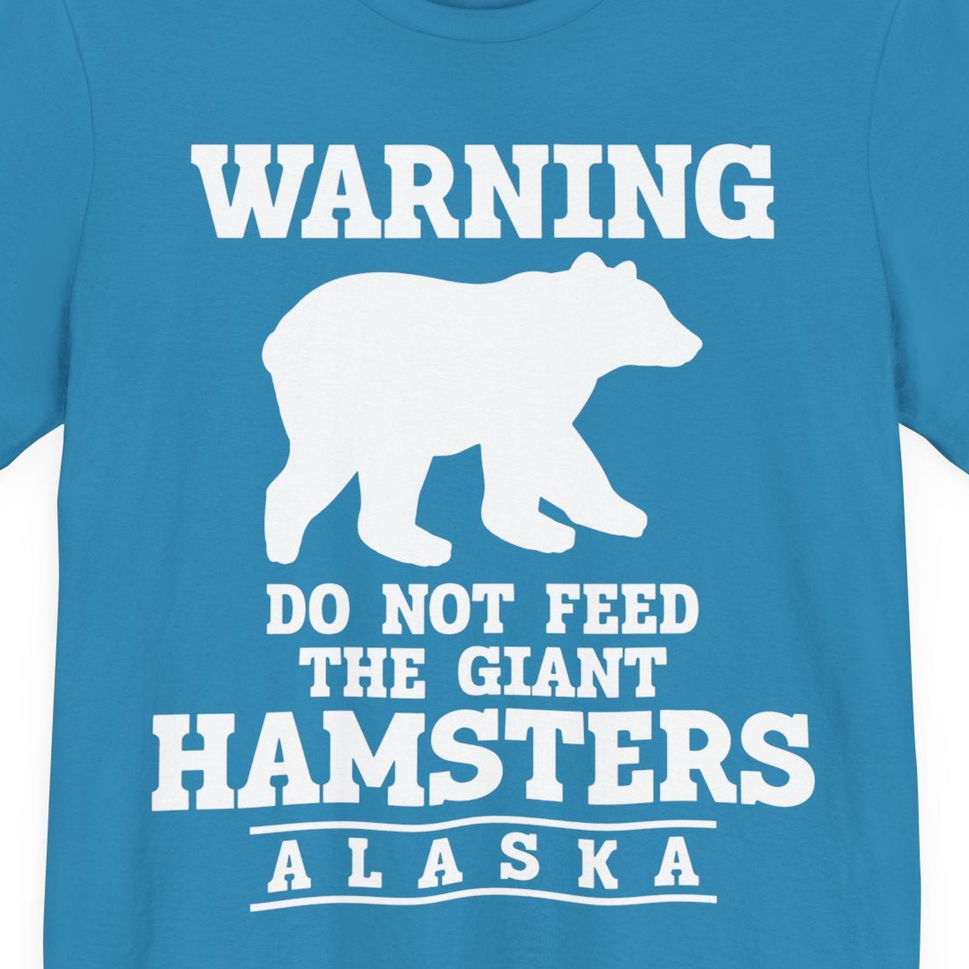 Funny Alaska Bear Warning Shirt Premium T-Shirt – Aqua – Alaska Cruise Shirts Close Up