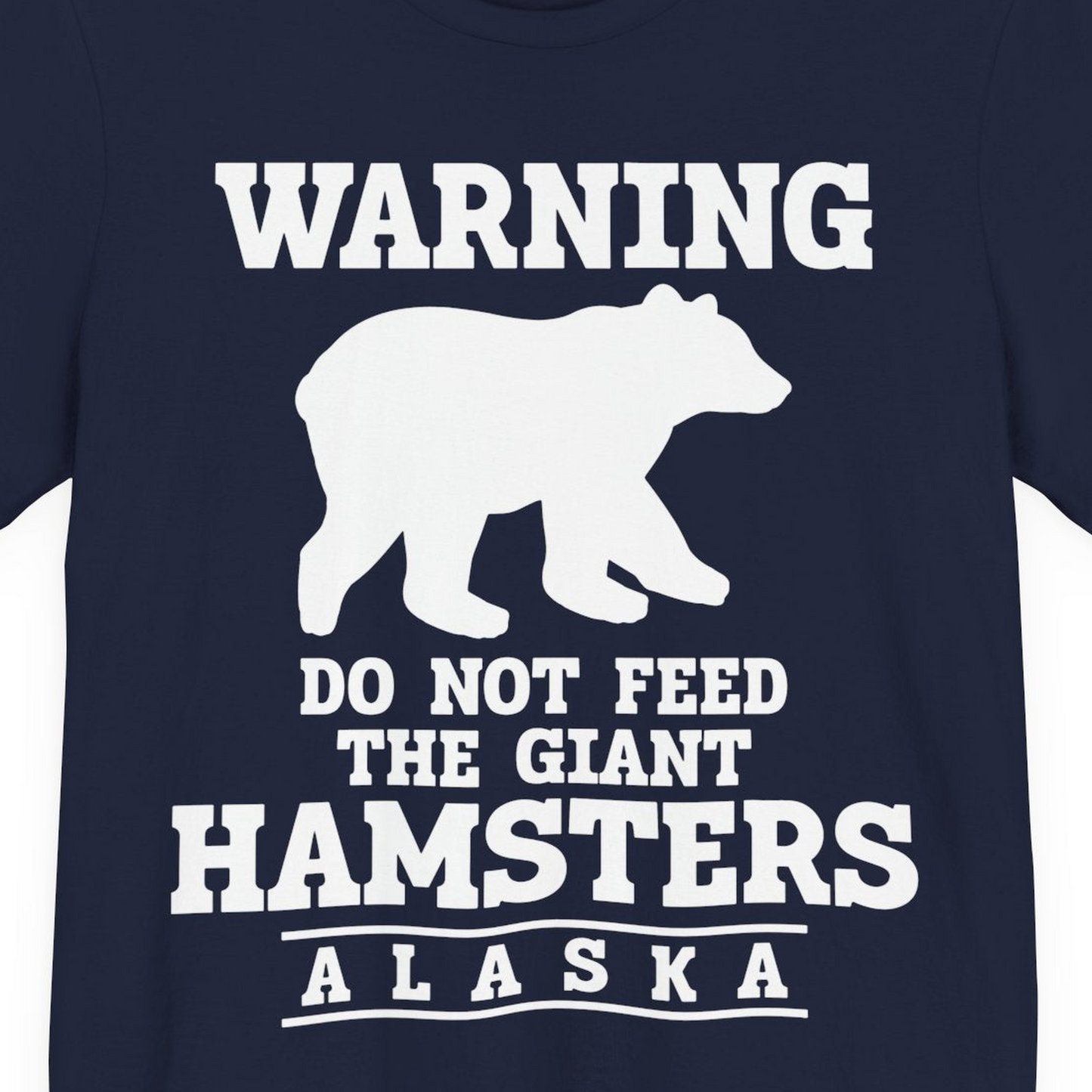 Funny Alaska Bear Warning Shirt Premium T-Shirt – Navy – Alaska Cruise Shirts Close Up