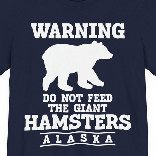 Funny Alaska Bear Warning Shirt Premium T-Shirt – Navy – Alaska Cruise Shirts Close Up