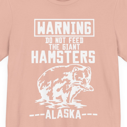 Funny Alaska Bear Warning Sign Shirt Premium T-Shirt – Peach – Alaska Cruise Shirts Close Up