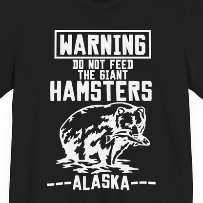 Funny Alaska Bear Warning Sign Shirt Premium T-Shirt – Black – Alaska Cruise Shirts Close Up
