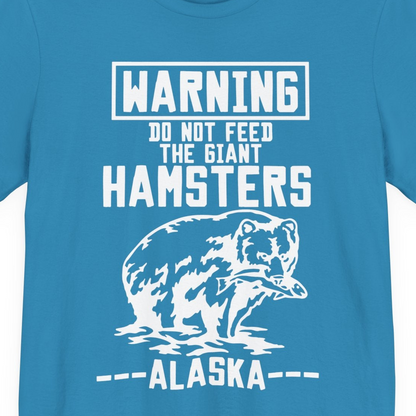 Funny Alaska Bear Warning Sign Shirt Premium T-Shirt – Aqua – Alaska Cruise Shirts Close Up
