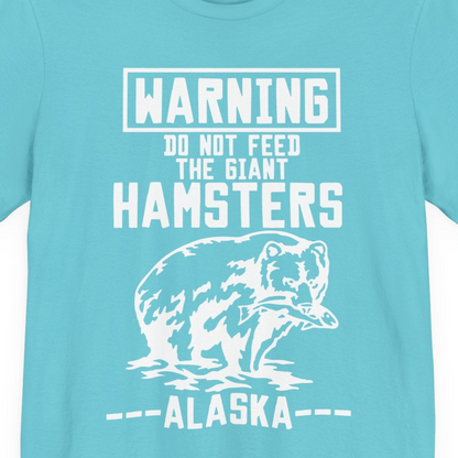 Funny Alaska Bear Warning Sign Shirt Premium T-Shirt – Turquoise – Alaska Cruise Shirts Close Up