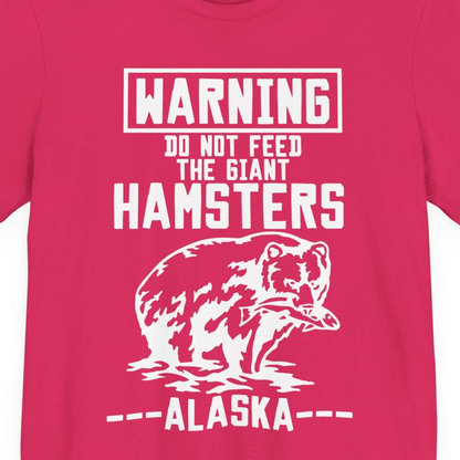 Funny Alaska Bear Warning Sign Shirt Premium T-Shirt – Fuchsia – Alaska Cruise Shirts Close Up