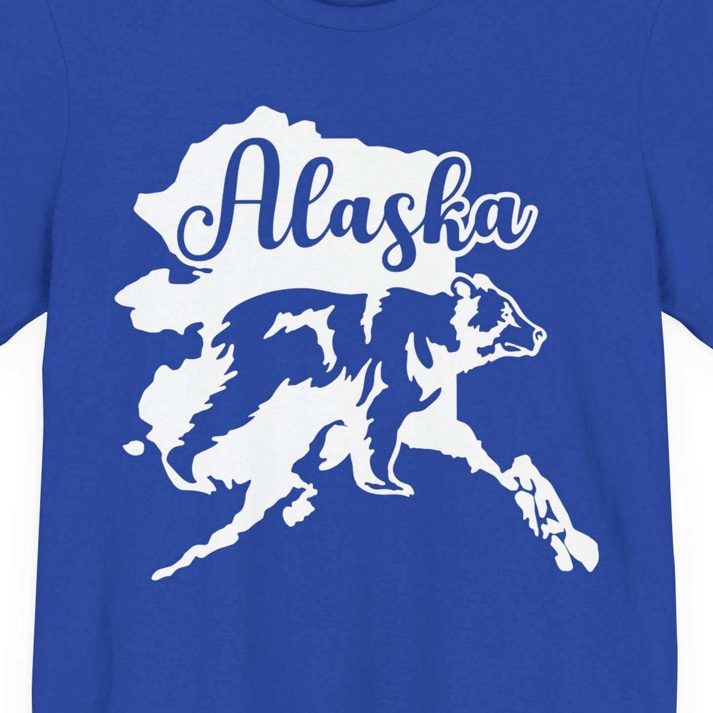 Alaska Bear Silhouette Shirt Premium T-Shirt – True Royal – Alaska Cruise Shirts Close Up
