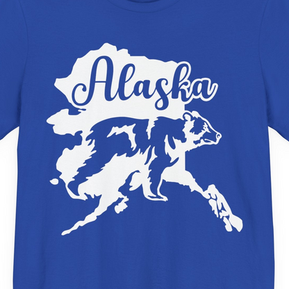 Alaska Bear Silhouette Shirt Premium T-Shirt – True Royal – Alaska Cruise Shirts Close Up