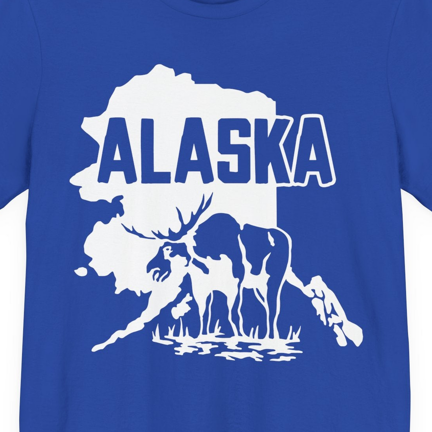 Alaska Moose Silhouette Shirt Premium T-Shirt – True Royal – Alaska Cruise Shirts Close Up