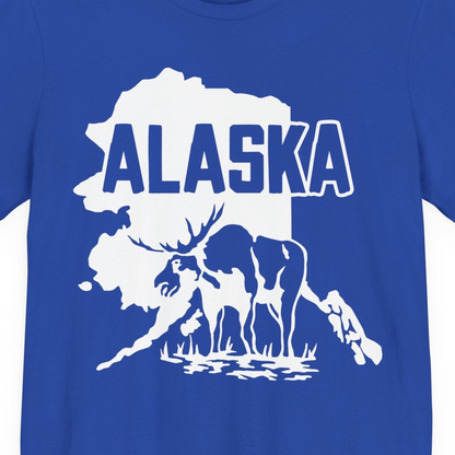 Alaska Moose Silhouette Shirt Premium T-Shirt – True Royal – Alaska Cruise Shirts Close Up