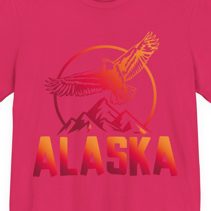 Alaska Eagle Mountains Graphic Shirt Premium T-Shirt – Fuchsia – Alaska Cruise Shirts Close Up