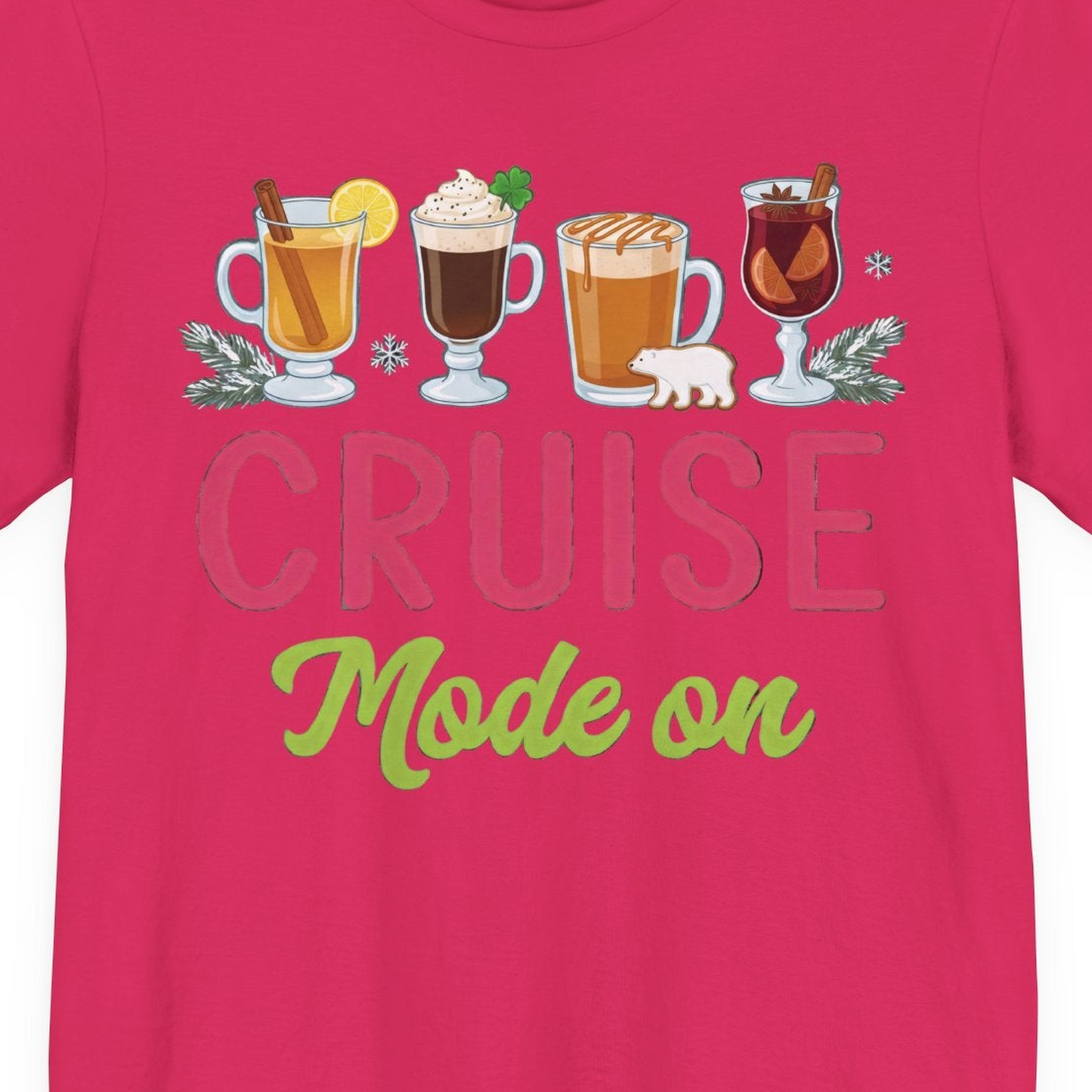 Cruise Mode On Shirt Premium T-Shirt – Fuchsia – Alaska Cruise Shirts Close Up