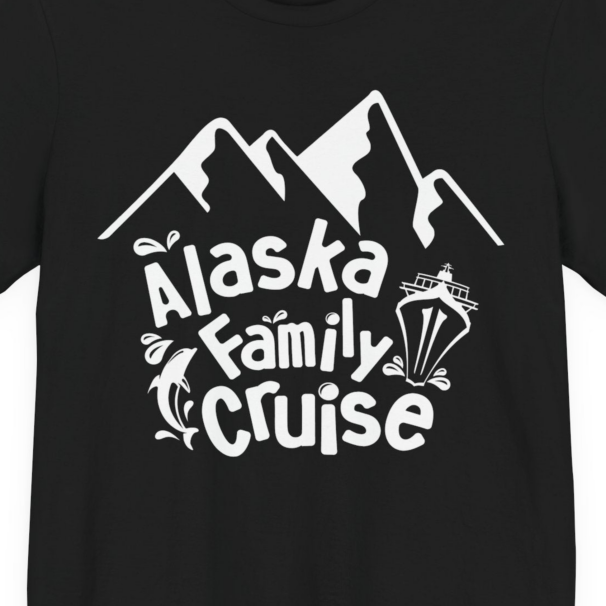 Alaska Family Cruise Adventure Shirt Premium T-Shirt – Black – Alaska Cruise Shirts Close Up