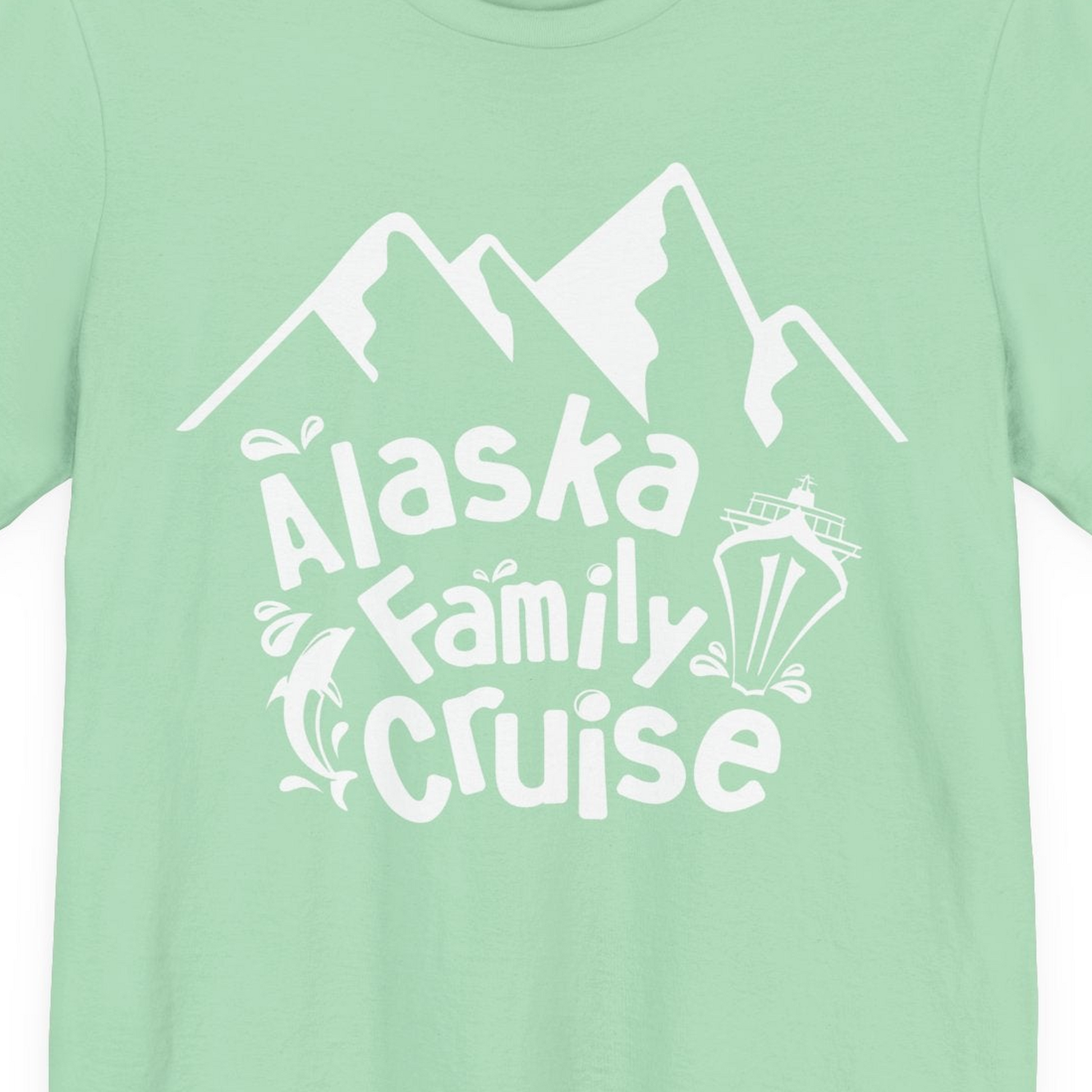 Alaska Family Cruise Adventure Shirt Premium T-Shirt – Mint – Alaska Cruise Shirts Close Up
