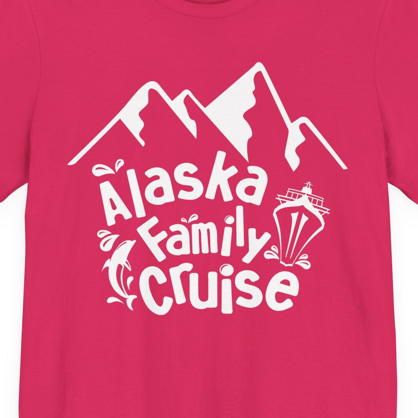 Alaska Family Cruise Adventure Shirt Premium T-Shirt – Fuchsia – Alaska Cruise Shirts Close Up