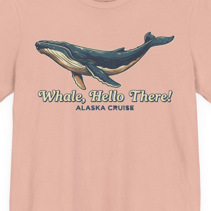 Whale Hello There Alaska Cruise Shirt Premium T-Shirt – Peach – Alaska Cruise Shirts Close Up
