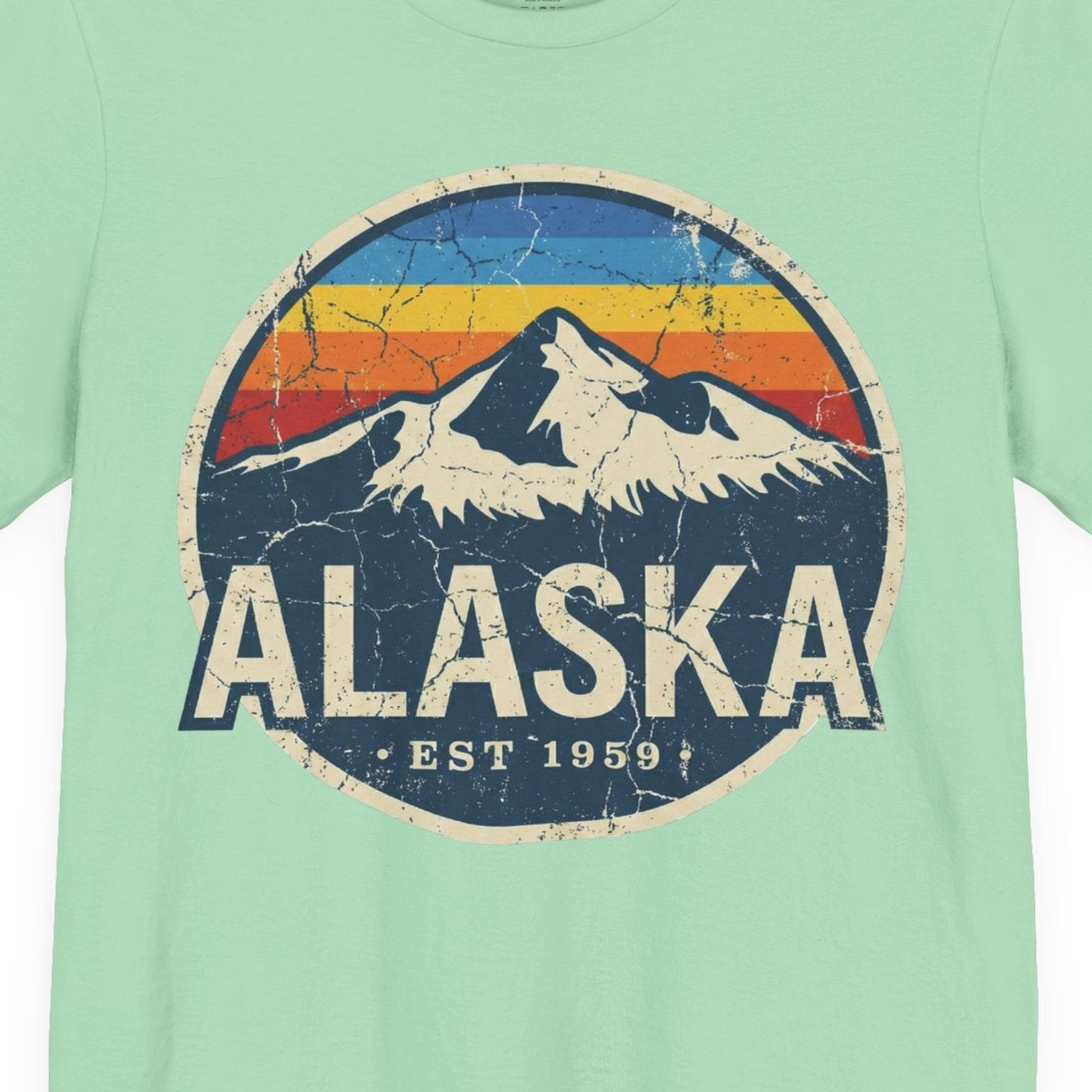 Alaska Vintage Shirt Premium T-Shirt – Mint – Alaska Cruise Shirts Close Up