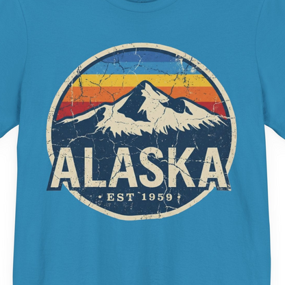 Alaska Vintage Shirt Premium T-Shirt – Aqua – Alaska Cruise Shirts Close Up