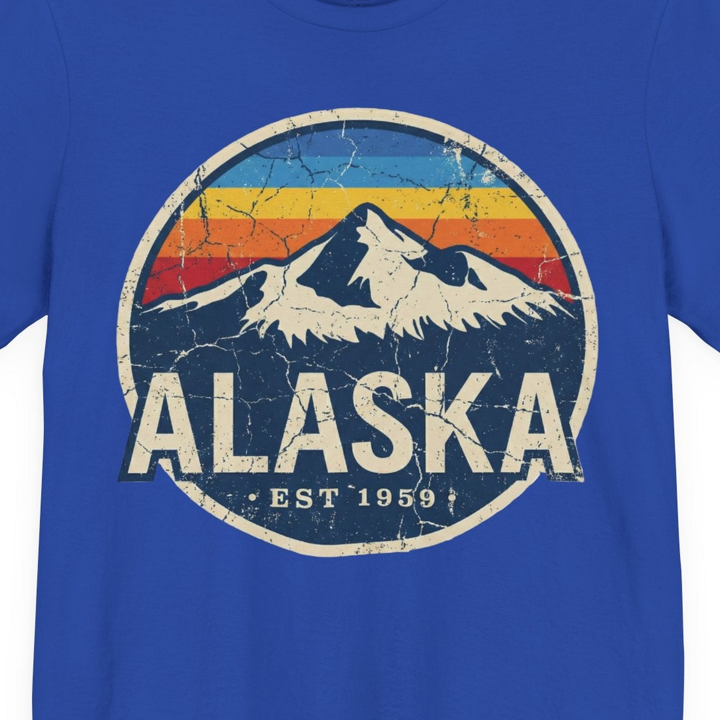 Alaska Vintage Shirt Premium T-Shirt – True Royal – Alaska Cruise Shirts Close Up