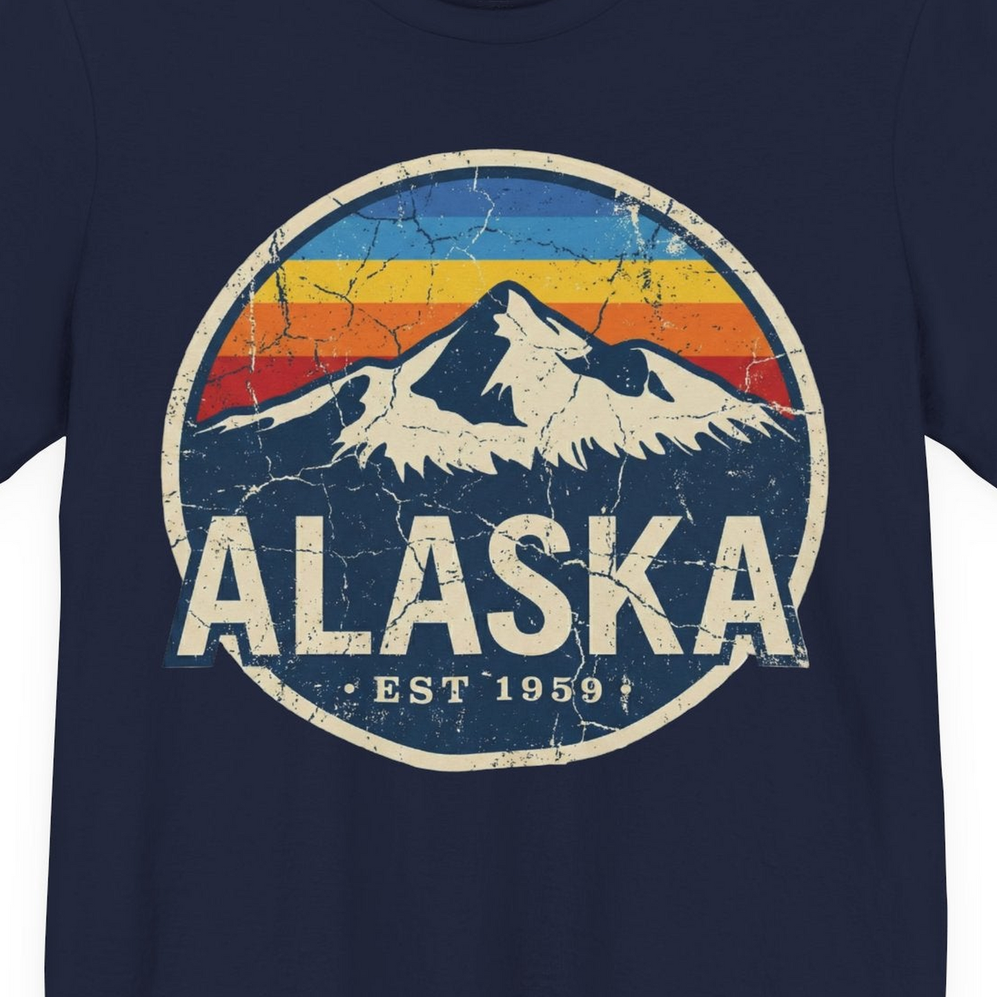 Alaska Vintage Shirt Premium T-Shirt – Navy – Alaska Cruise Shirts Close Up