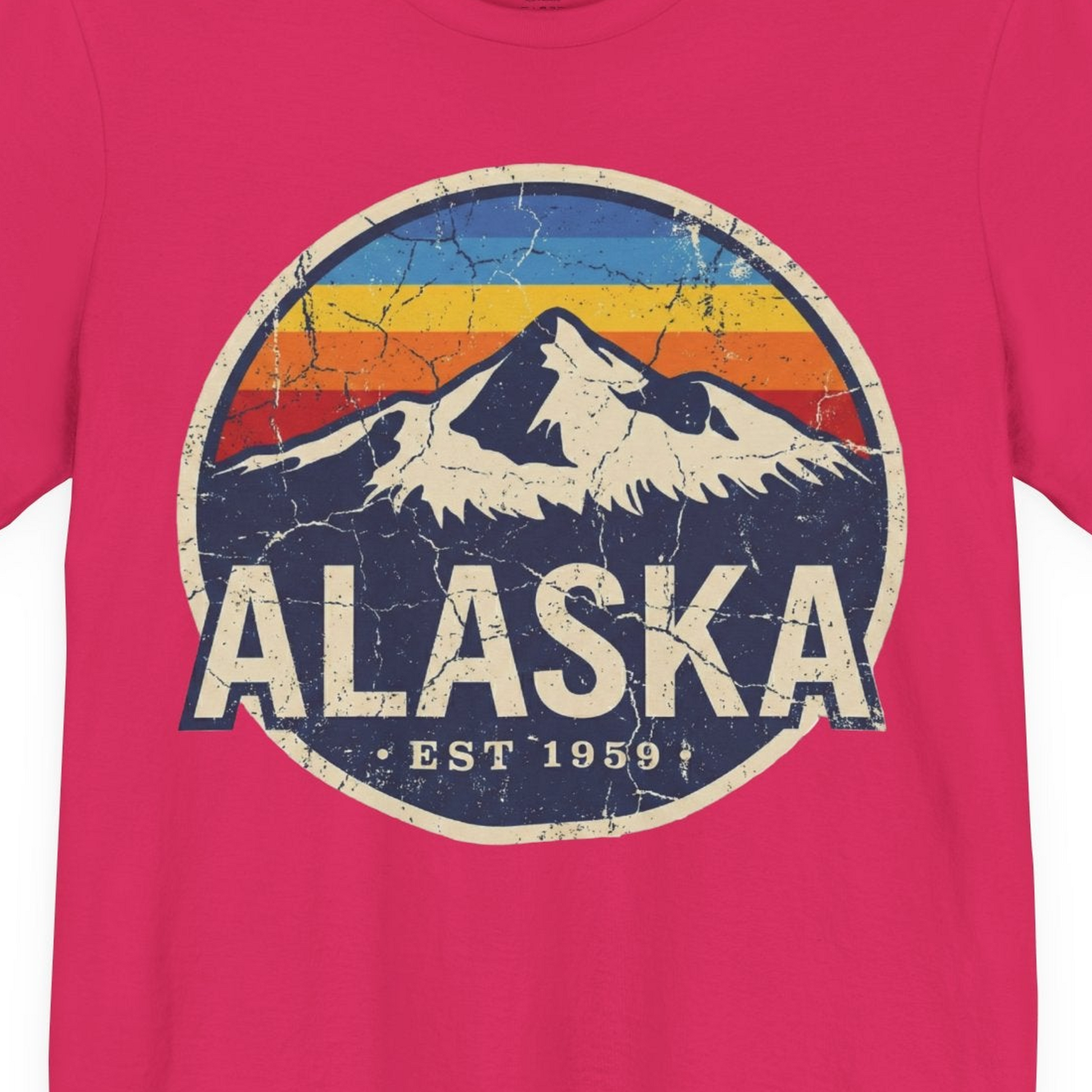Alaska Vintage Shirt Premium T-Shirt – Fuchsia – Alaska Cruise Shirts Close Up