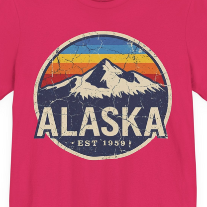 Alaska Vintage Shirt Premium T-Shirt – Fuchsia – Alaska Cruise Shirts Close Up