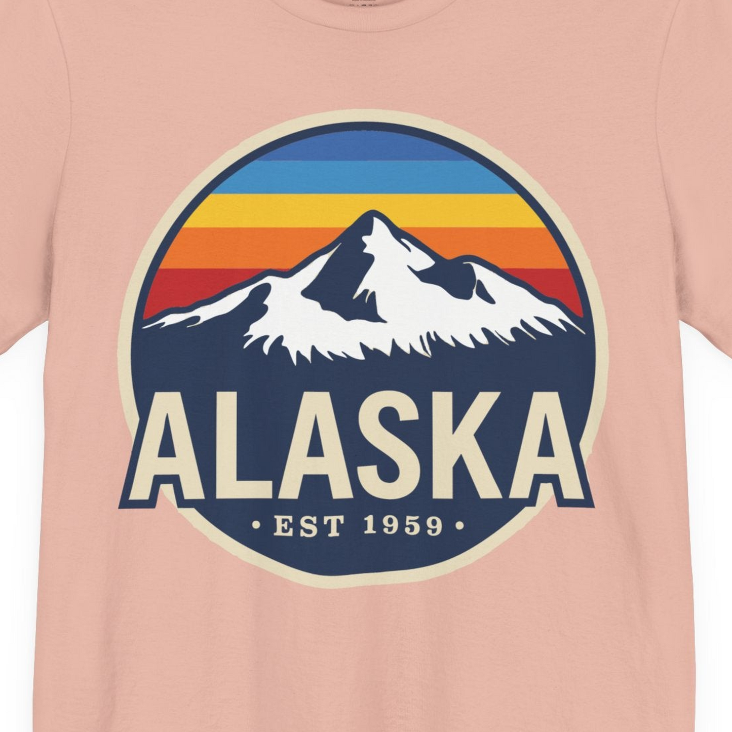 Alaska Vintage Shirt Premium T-Shirt – Peach – Alaska Cruise Shirts Close Up