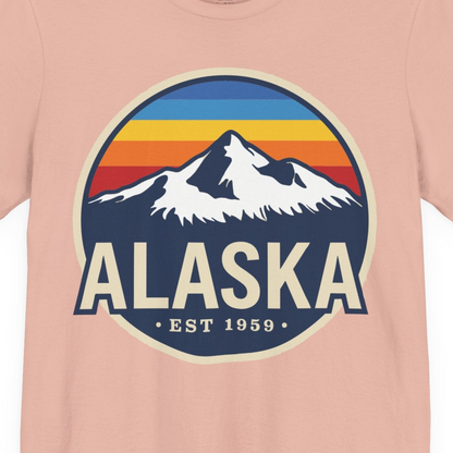 Alaska Vintage Shirt Premium T-Shirt – Peach – Alaska Cruise Shirts Close Up