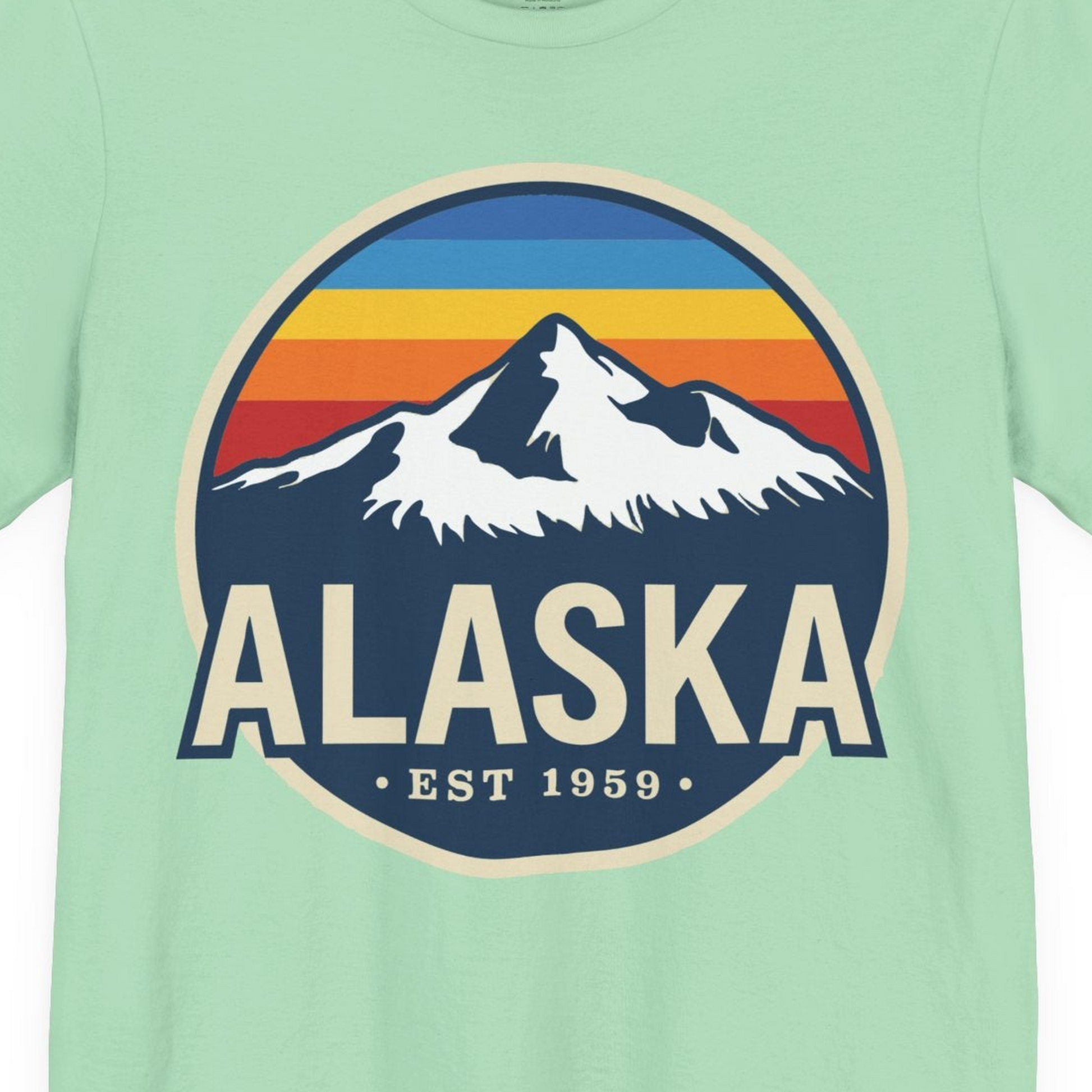 Alaska Vintage Shirt Premium T-Shirt – Mint – Alaska Cruise Shirts Close Up