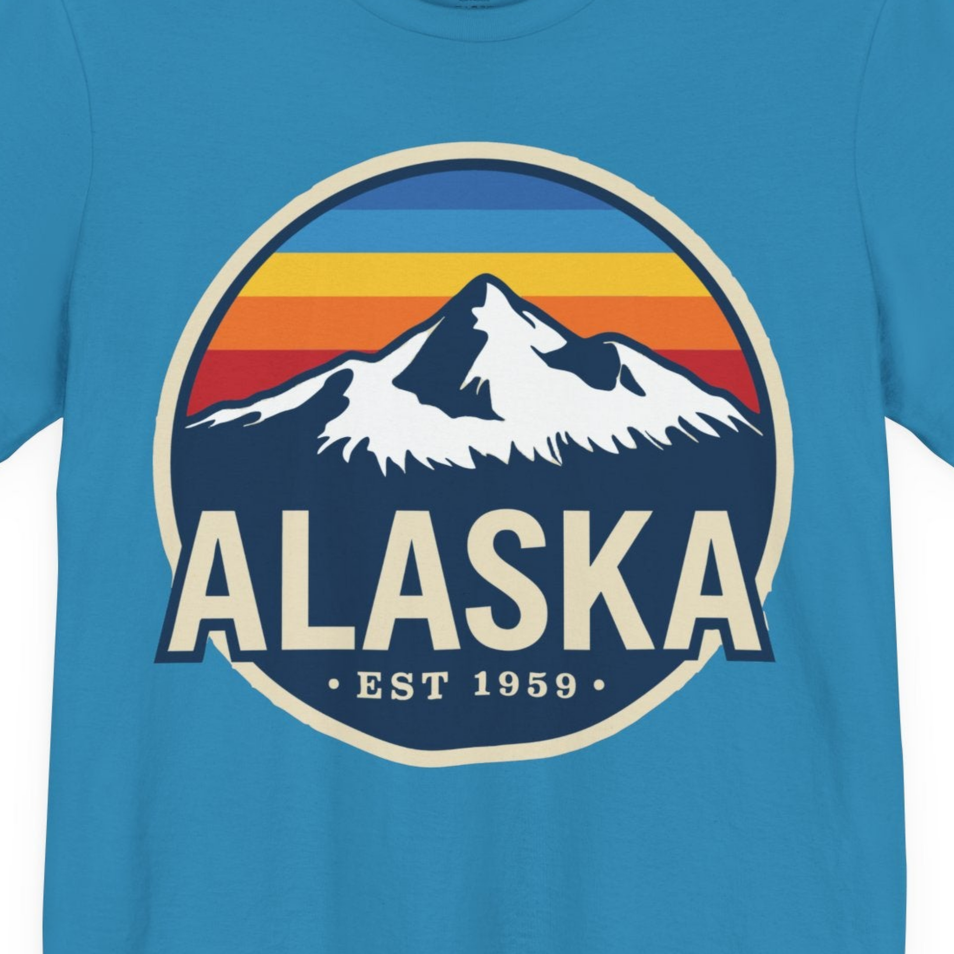 Alaska Vintage Shirt Premium T-Shirt – Aqua – Alaska Cruise Shirts Close Up