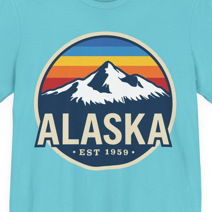 Alaska Vintage Shirt Premium T-Shirt – Turquoise – Alaska Cruise Shirts Close Up