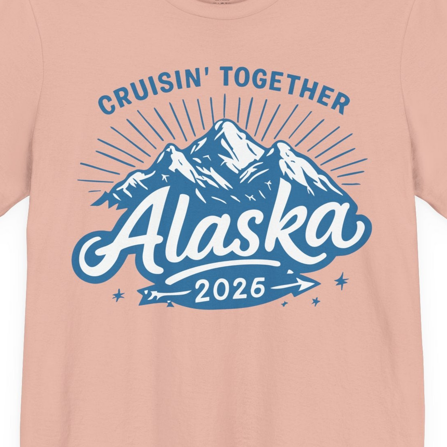 Alaska Cruise Mountains Adventure Shirt Premium T-Shirt – Peach – Alaska Cruise Shirts Close Up
