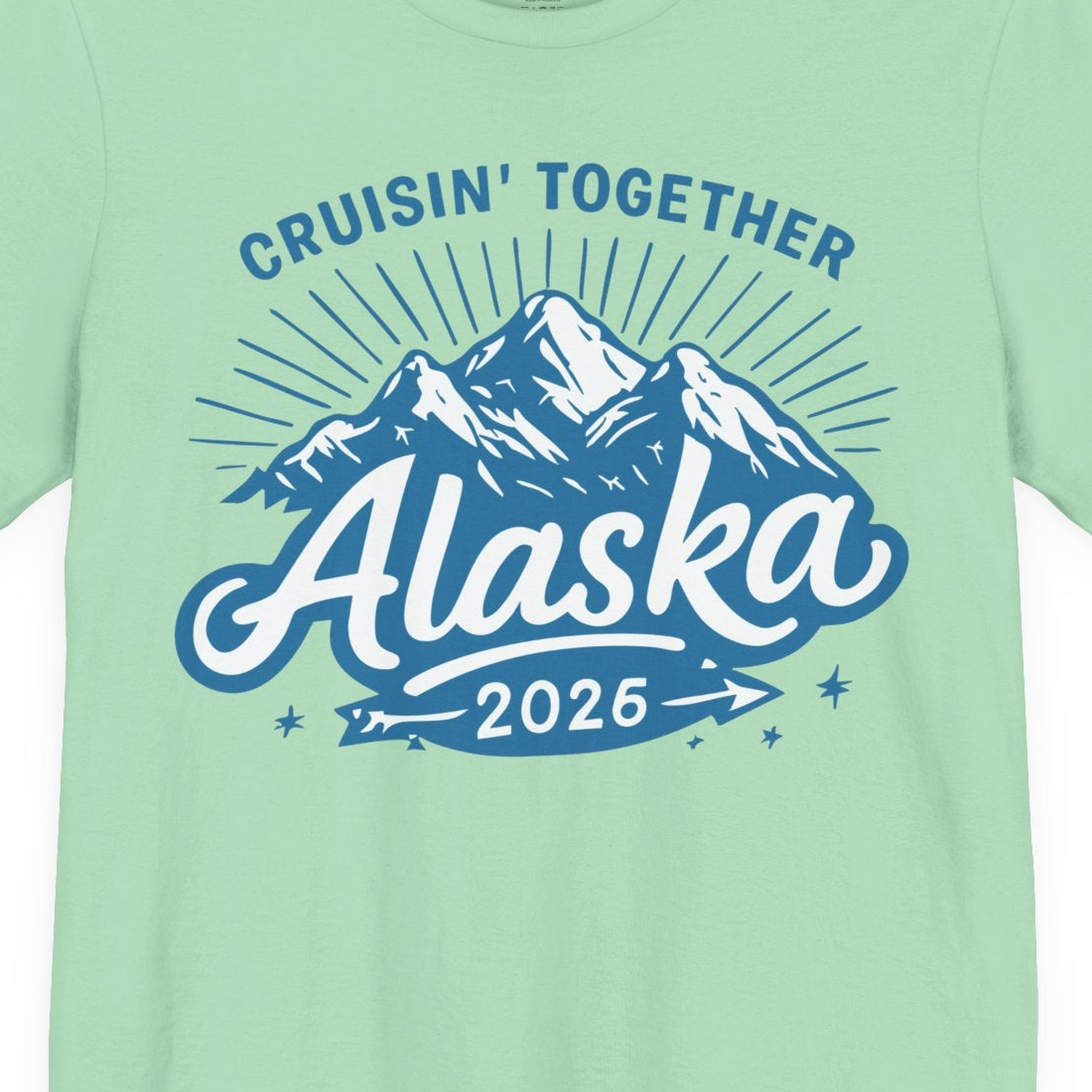 Alaska Cruise Mountains Adventure Shirt Premium T-Shirt – Mint – Alaska Cruise Shirts Close Up