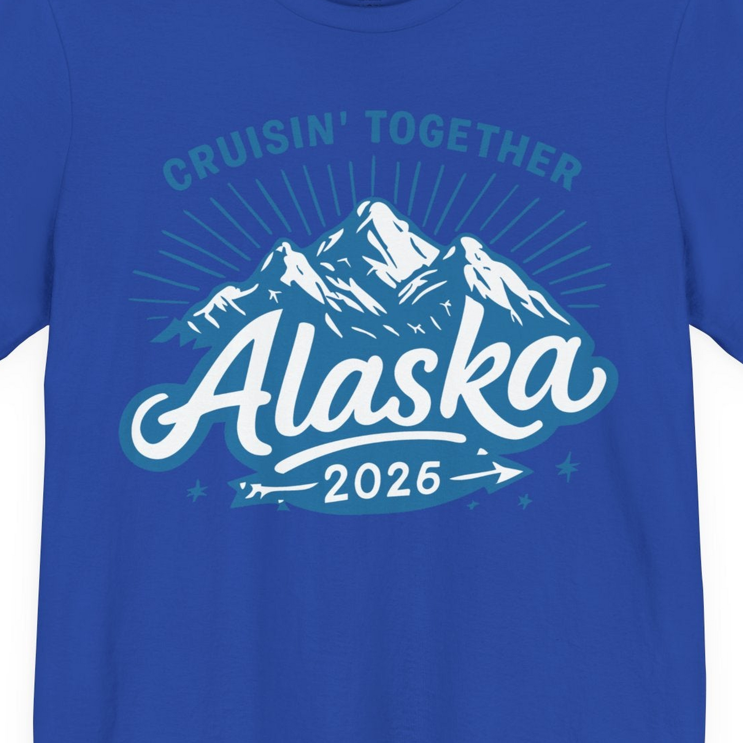 Alaska Cruise Mountains Adventure Shirt Premium T-Shirt – True Royal – Alaska Cruise Shirts Close Up