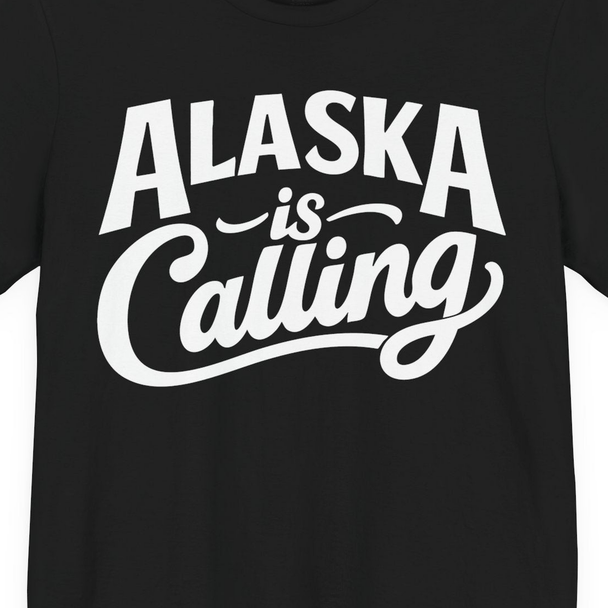 Alaska Is Calling Shirt Premium T-Shirt – Black – Alaska Cruise Shirts Close Up
