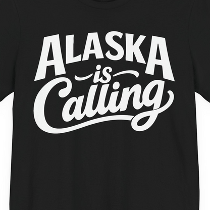 Alaska Is Calling Shirt Premium T-Shirt – Black – Alaska Cruise Shirts Close Up