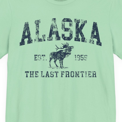 Vintage Alaska Moose Shirt Premium T-Shirt – Mint – Alaska Cruise Shirts Close Up