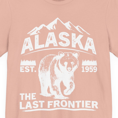 Alaska Bear Shirt Premium T-Shirt – Peach – Alaska Cruise Shirts Close Up