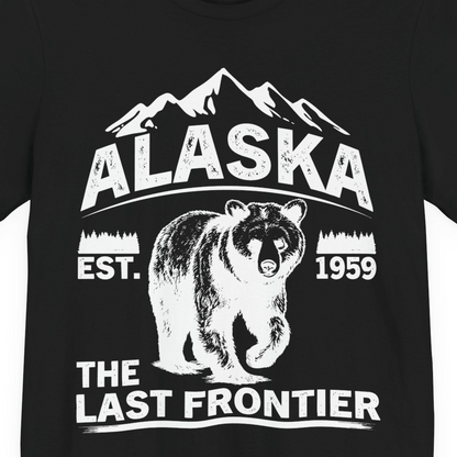 Alaska Bear Shirt Premium T-Shirt – Black – Alaska Cruise Shirts Close Up