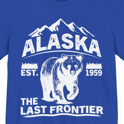 Alaska Bear Shirt Premium T-Shirt – True Royal – Alaska Cruise Shirts Close Up