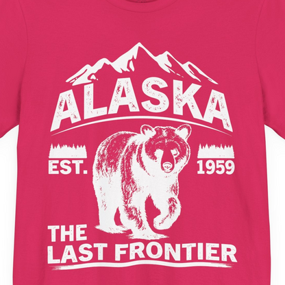 Alaska Bear Shirt Premium T-Shirt – Fuchsia – Alaska Cruise Shirts Close Up