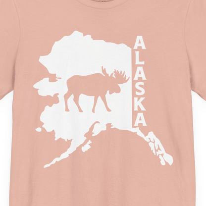 Alaska Moose Silhouette Shirt Premium T-Shirt – Peach – Alaska Cruise Shirts Close Up
