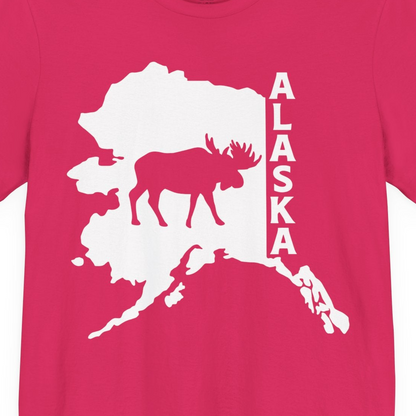 Alaska Moose Silhouette Shirt Premium T-Shirt – Fuchsia – Alaska Cruise Shirts Close Up