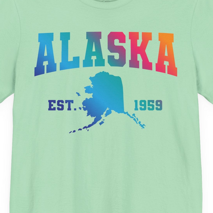 Retro Alaska Est 1959 Shirt Premium T-Shirt – Mint – Alaska Cruise Shirts Close Up